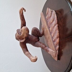 Wooden surfing monkey decoration